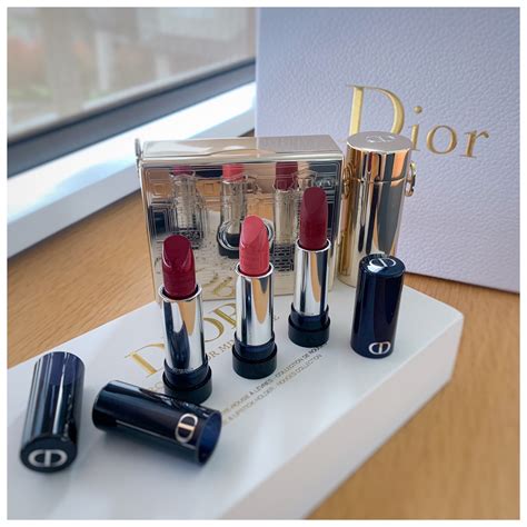 dior lipstick set with clutch.